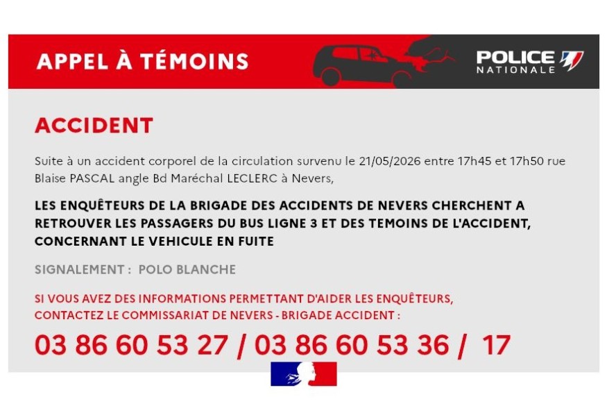 Accident à Nevers : la police recherche des témoins